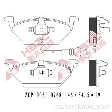 Padera de freno de cerámica de automóvil FMSI D768 para VW